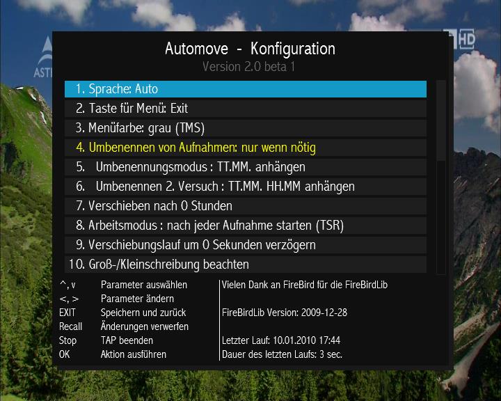 Automove Screenshot config 1